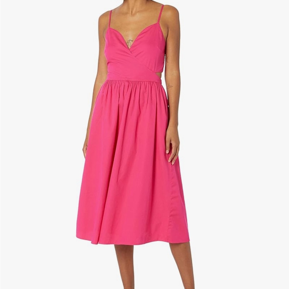 Chic Fuchsia Midi Dress